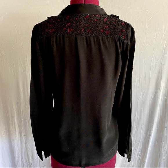 ZARA Basic Black Lace Style Blouse. Small. - Picture 7 of 7